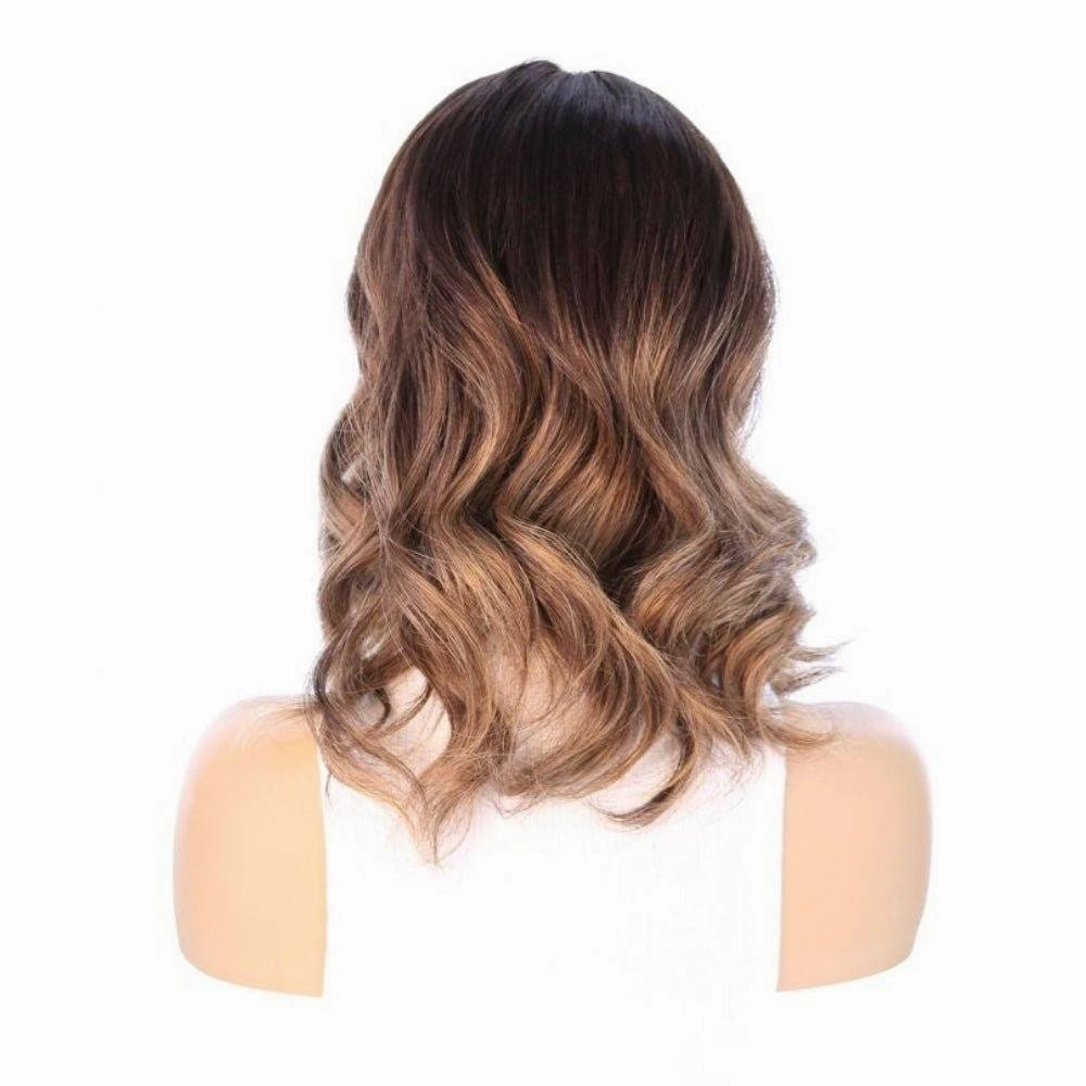 14" Topaz Lace Top Topper Dark Brown Balayage