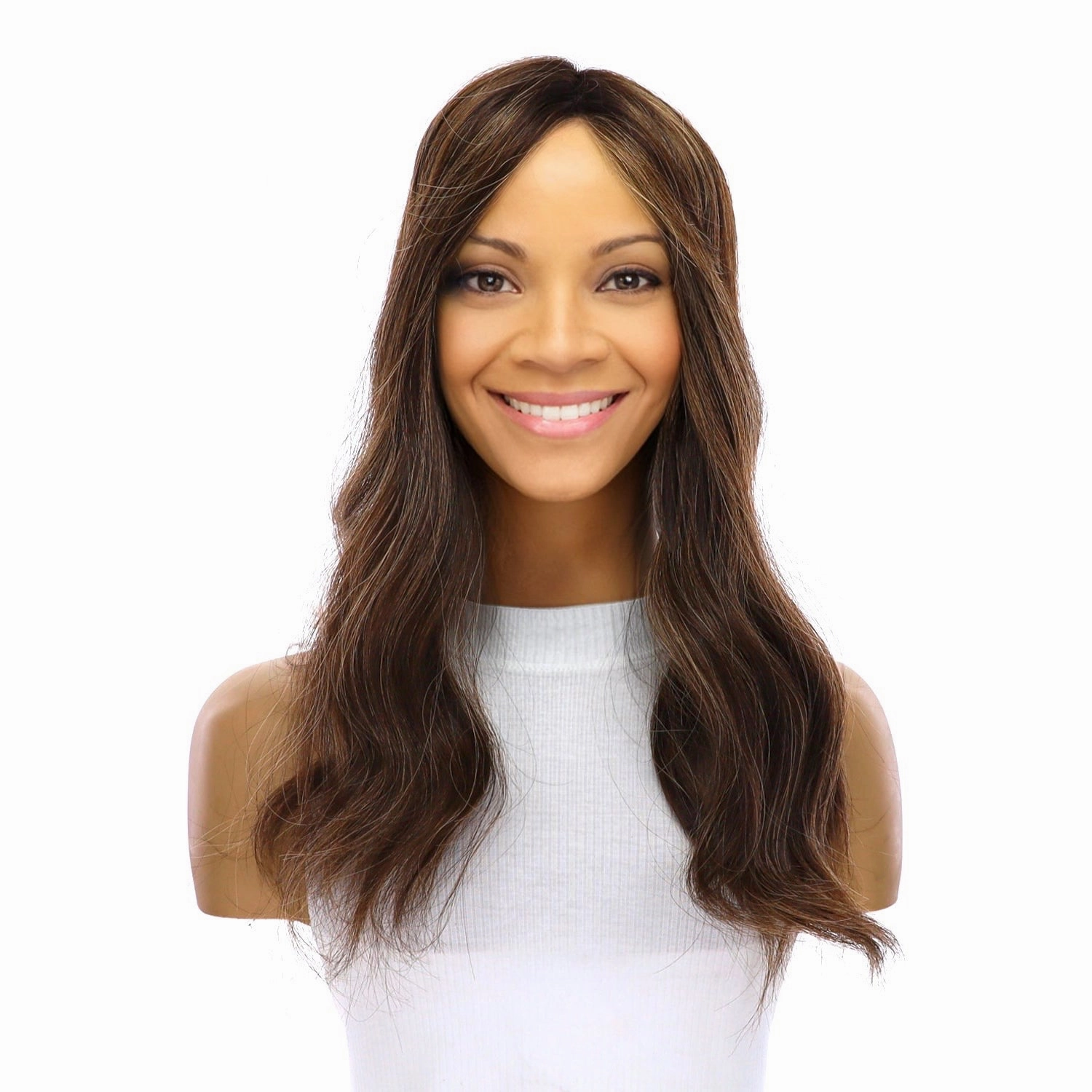 18" Topaz Lace Top Topper Dark Brown w/ Highlights