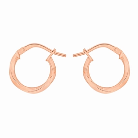 9ct Rose Gold Silver Filled 10mm Twist Hoop Earrings