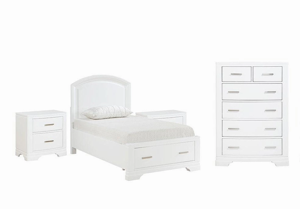 Arista 5-Piece Twin Storage Bedroom Package - White