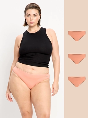Basic Cheeky Bikini Light Clay 3 Pack