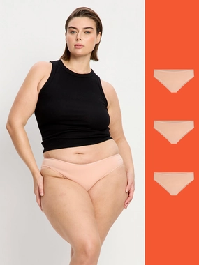 Basic Cheeky Bikini Light Dust 3 Pack