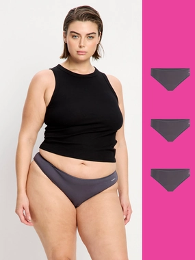 Basic Cheeky Bikini Light Steel 3 Pack