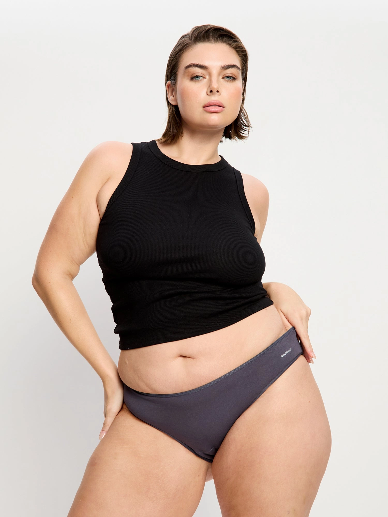 Basic Cheeky Bikini Light Steel