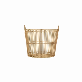 Better Homes & Gardens BH6400021874025 Large Light Natural Open Poly Rattan Storage Basket with Handles, 2 Pack