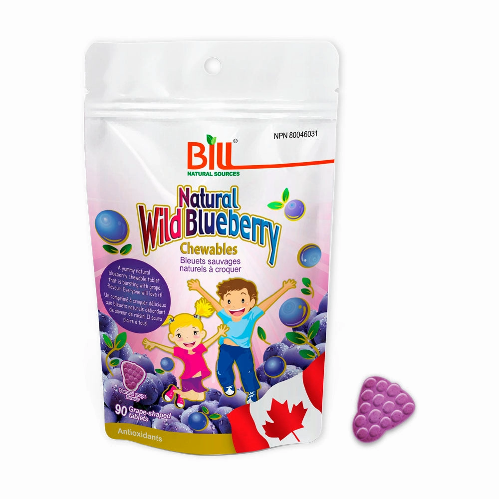 BILL Natural Sources® Natural Wild Blueberry 90 Chewable Tablets