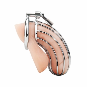 Blue Line - Prisoner Metal Chastity Cock Cage (Silver)