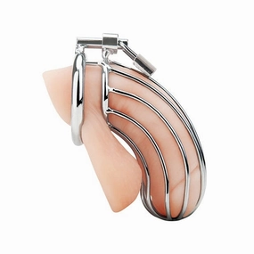 Blue Line - Prisoner Metal Chastity Cock Cage (Silver)