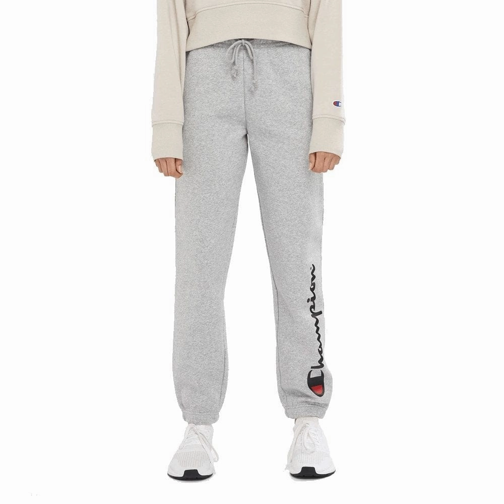 CHAMPION WOMEN'S SCRIPT HIGH WAIST GREY TRACKPANTS