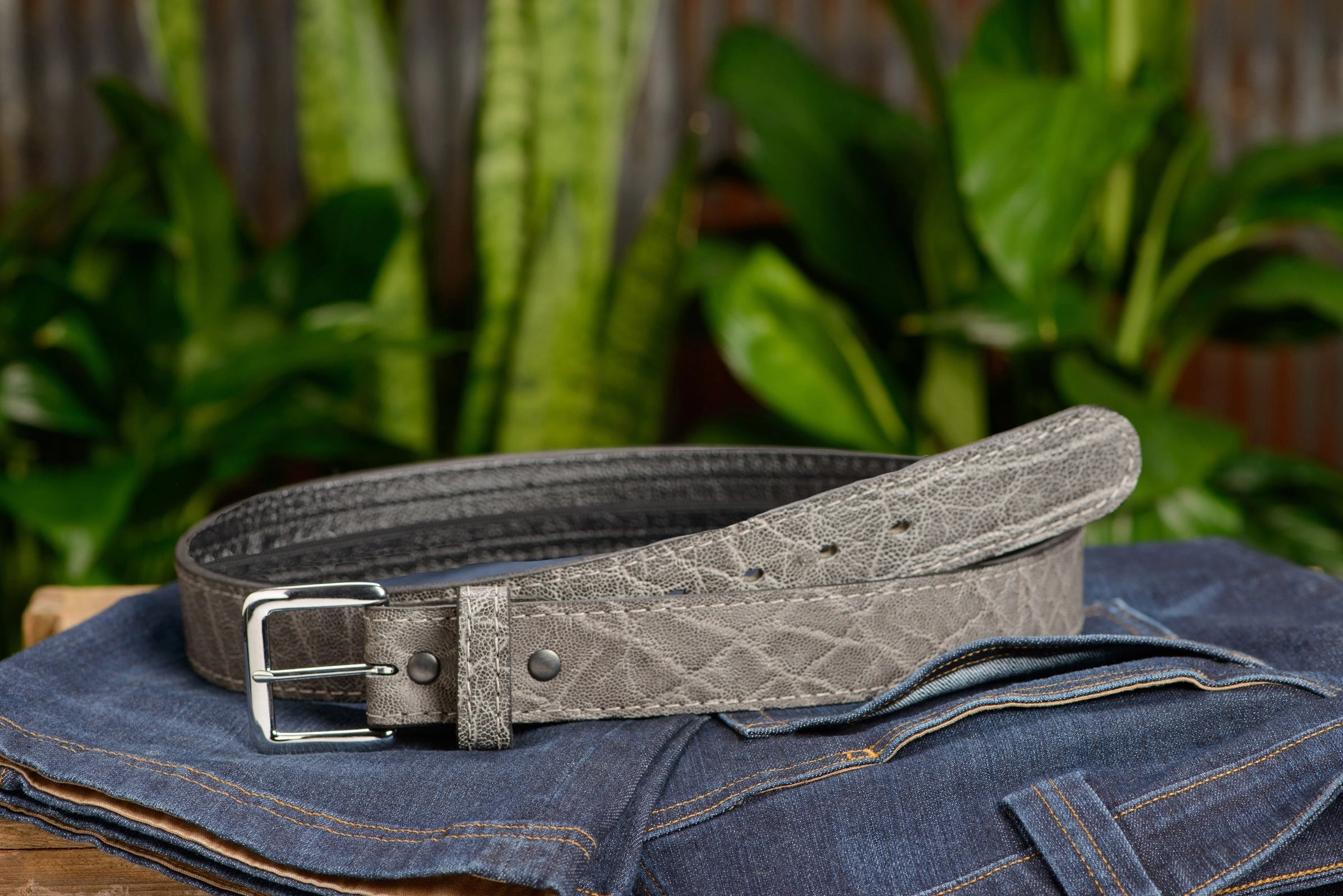 Charcoal Gray Elephant Money Belt With 25" Zipper 1.50" Wide
