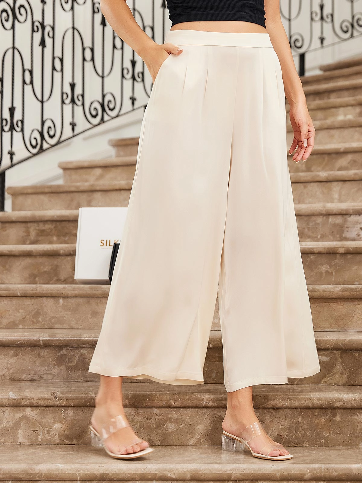 Clearance(US Warehouse) -Smooth Silk Wide Leg  Pants
