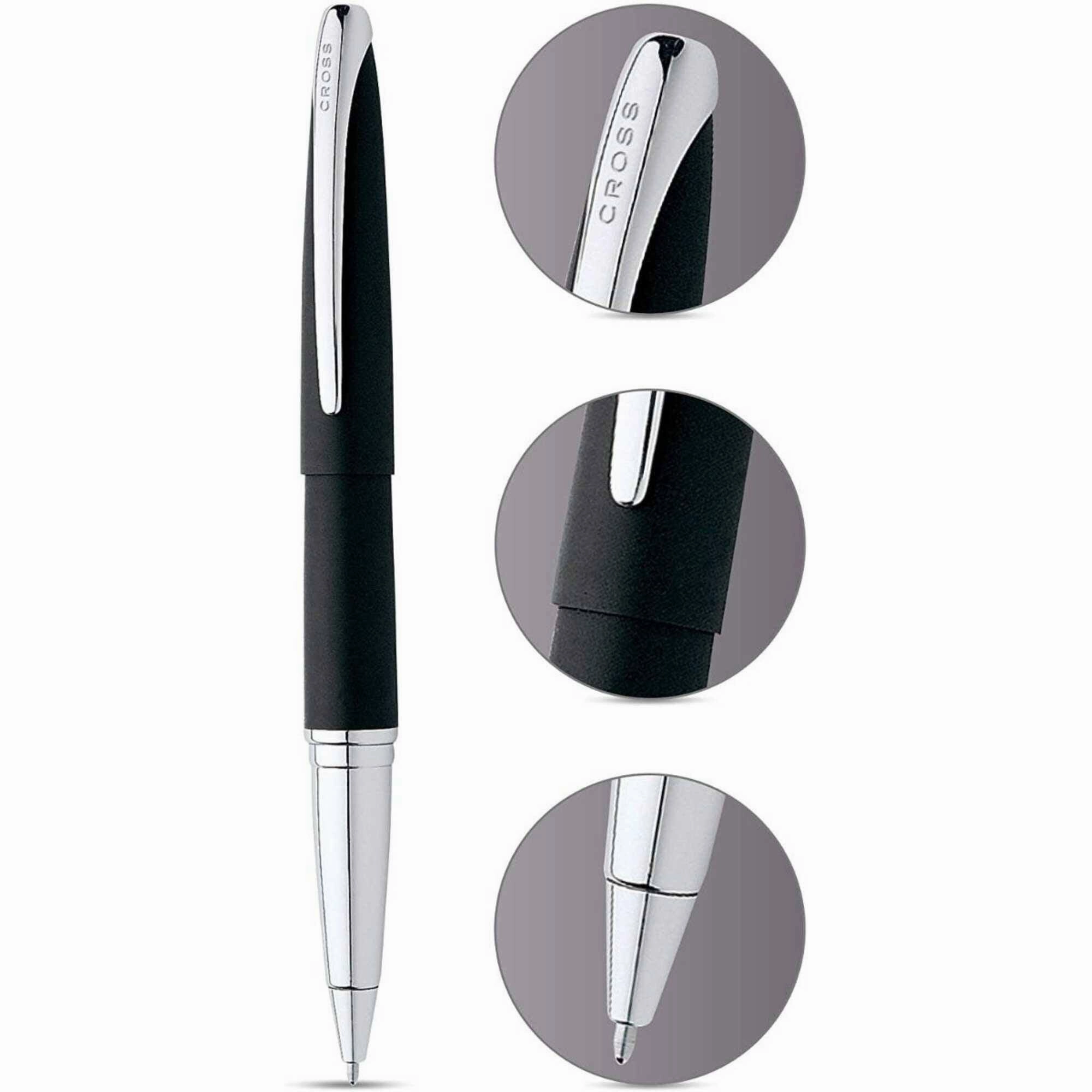 Cross Rollerball Pen - ATX Basalt Black Finish with Polished Chrome Trims | 885-3