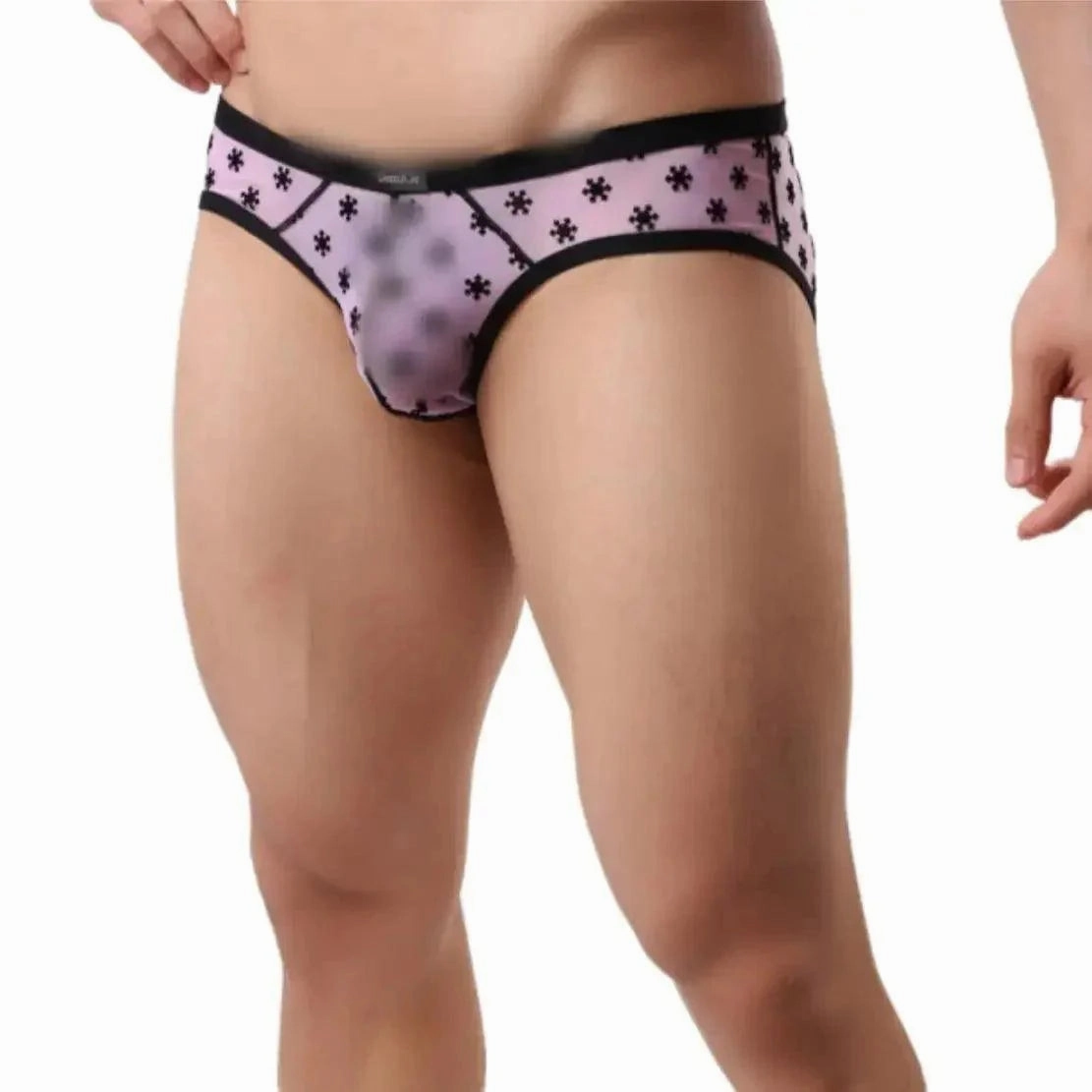 DomiGe Men's Mesh Briefs with Velvet Flocking & Sheer Design | Luxe Support