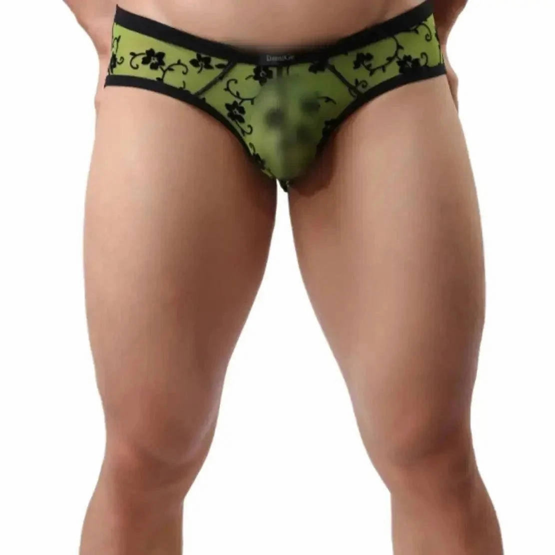 DomiGe Men's Mesh Briefs with Velvet Flocking & Sheer Design | Luxe Support