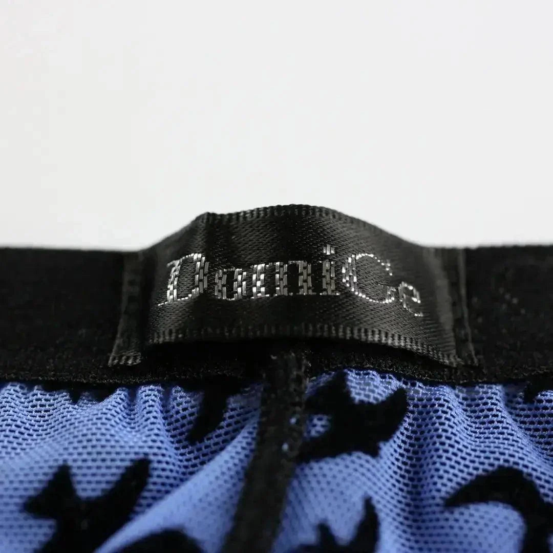 DomiGe Men's Mesh Briefs with Velvet Flocking & Sheer Design | Luxe Support