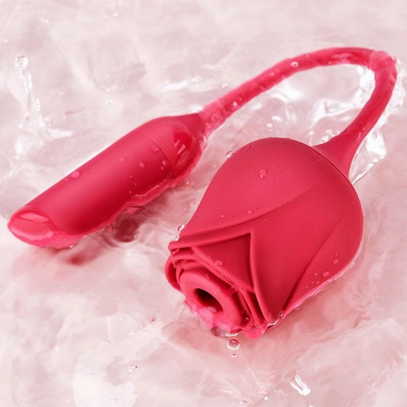 Erocome - Coronaborealis Rose Vibrating Sucking Clit Massager (Red)