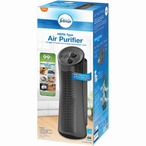 Febreze FHT190V Tower Air Purifier, Gray