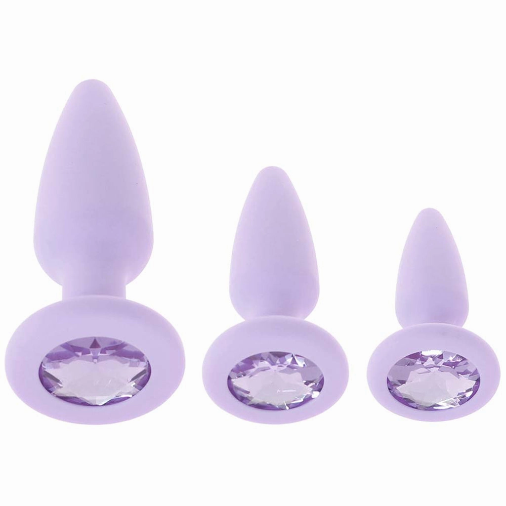 First Time Crystal Booty Anal Plug Set in Purple