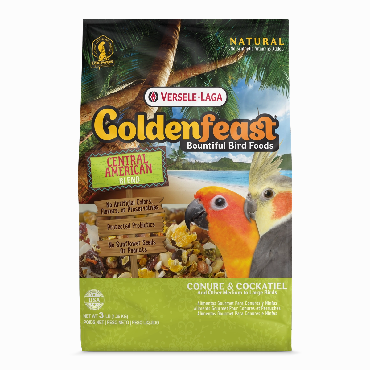 Goldenfeast Central American Blend Bird Food for Conures, Cockatiels & Medium to Large Birds
