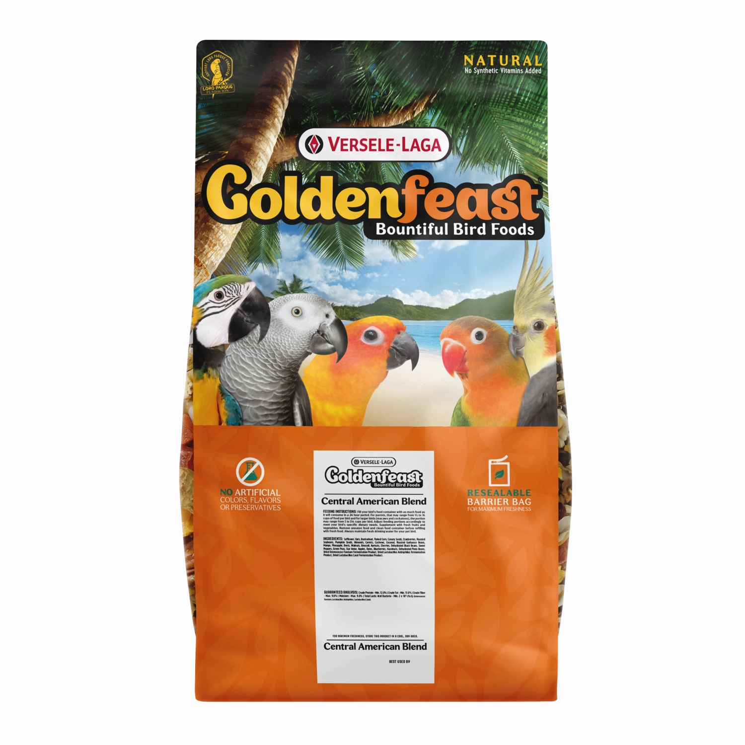 Goldenfeast Central American Blend Bird Food for Conures, Cockatiels & Medium to Large Birds