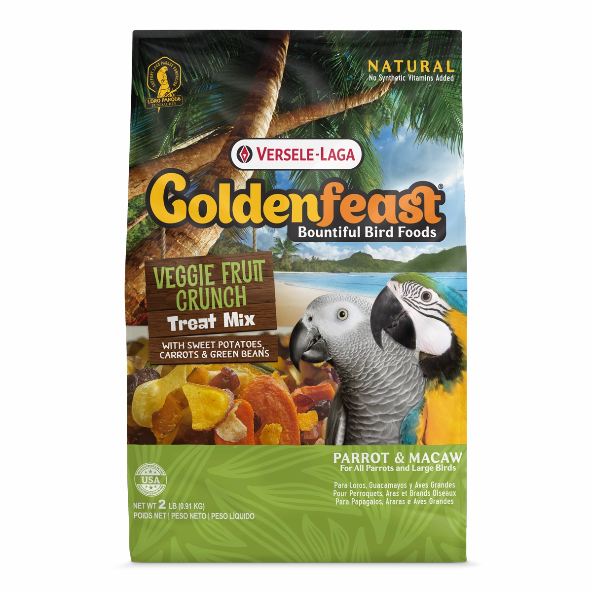 Goldenfeast Veggie Fruit Crunch Treat Mix for Large Birds