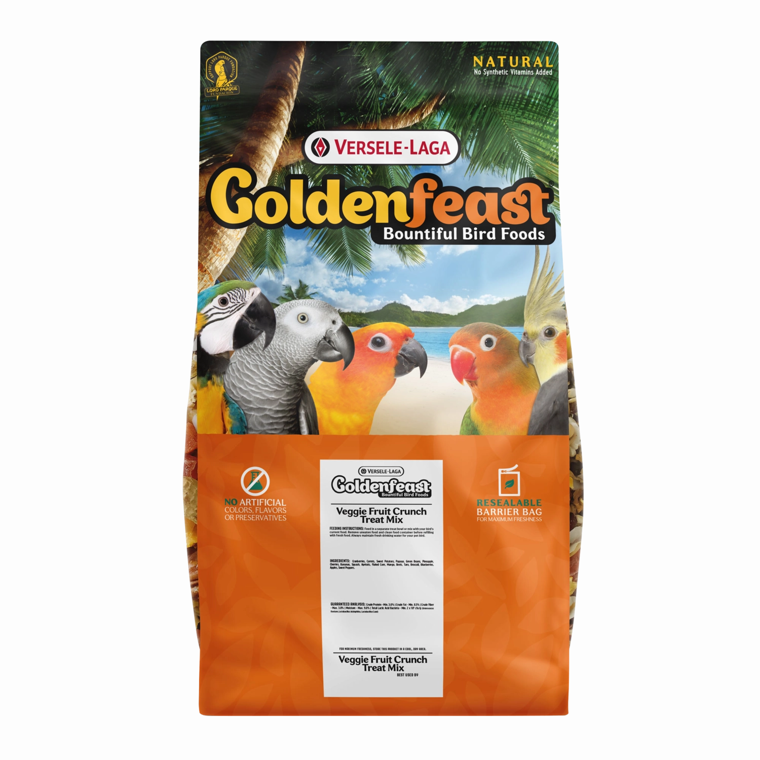 Goldenfeast Veggie Fruit Crunch Treat Mix for Large Birds