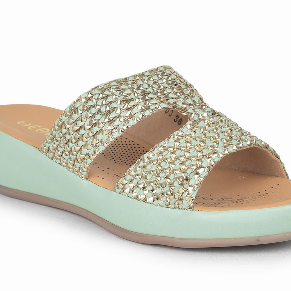 Healers Casual (S.Green) Slippers For Ladies GF-03 By Liberty