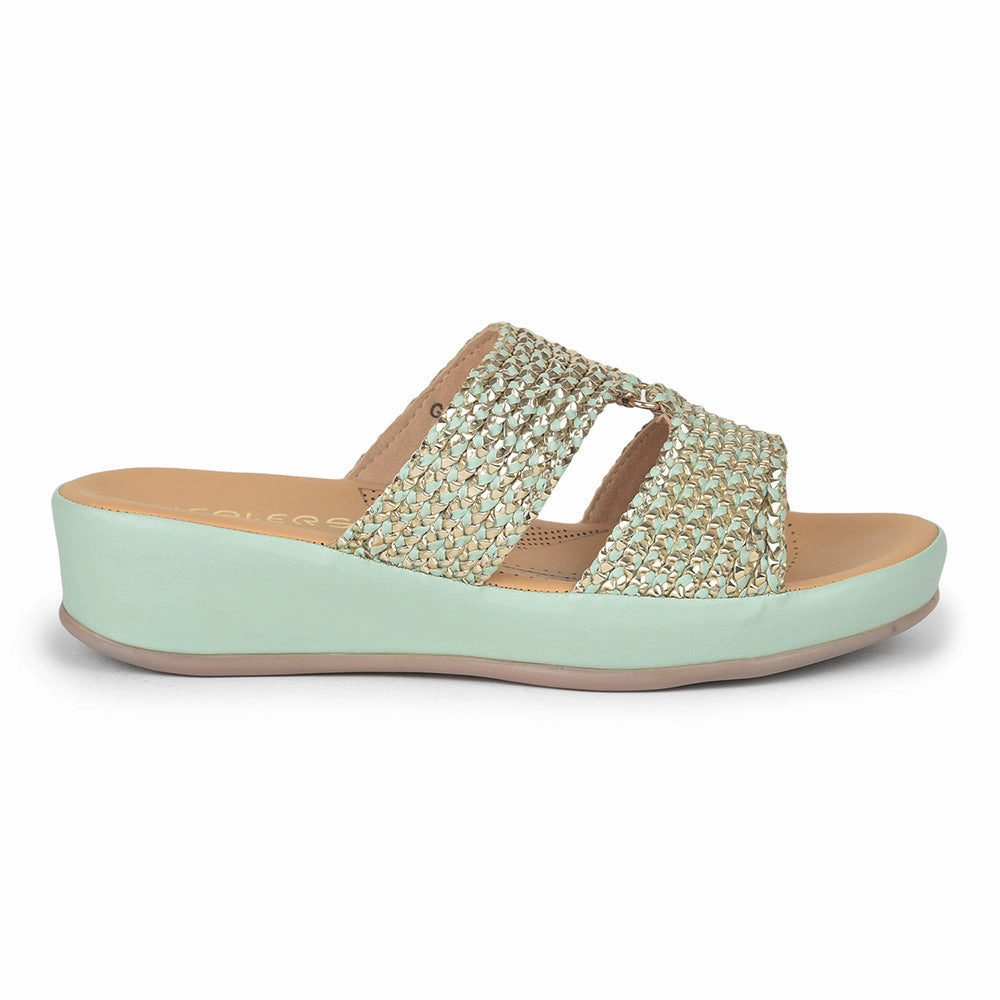 Healers Casual (S.Green) Slippers For Ladies GF-03 By Liberty