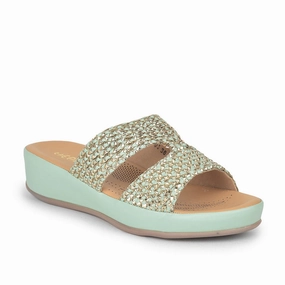Healers Casual (S.Green) Slippers For Ladies GF-03 By Liberty