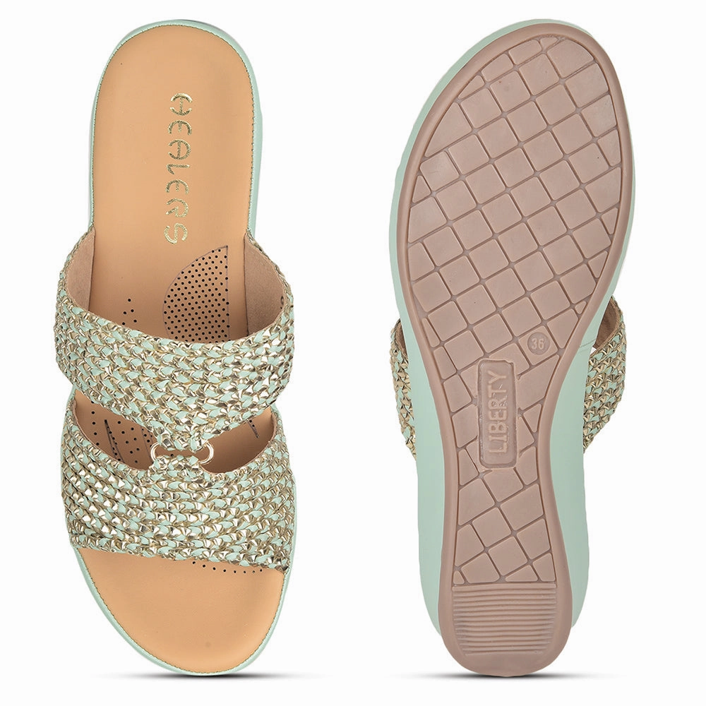 Healers Casual (S.Green) Slippers For Ladies GF-03 By Liberty