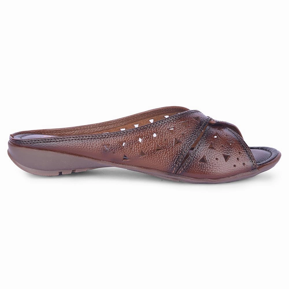 Healers Casual Tan Slippers For Women TLO-62 By Liberty