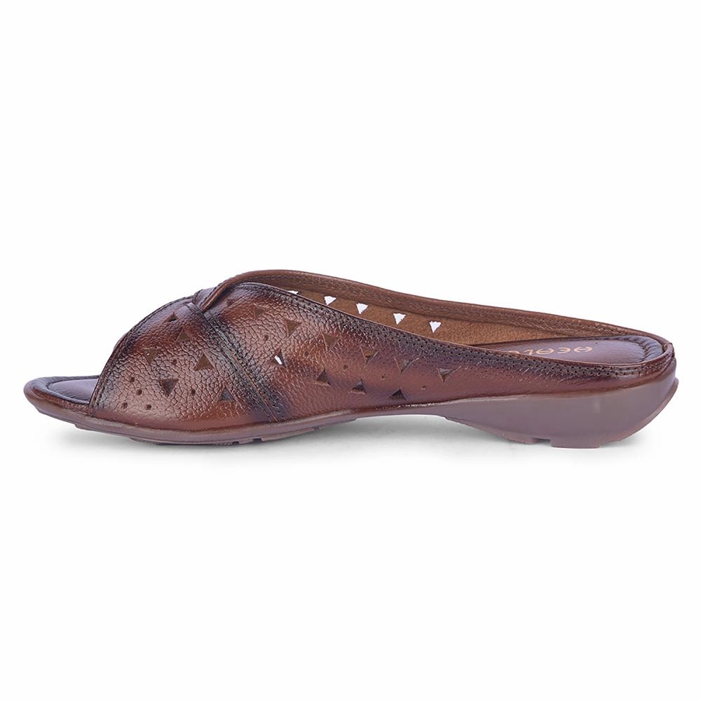Healers Casual Tan Slippers For Women TLO-62 By Liberty