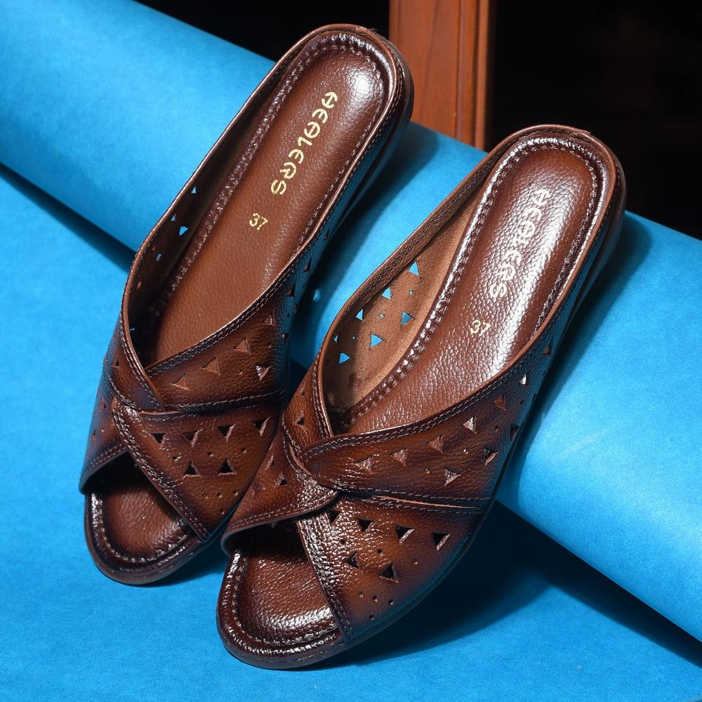 Healers Casual Tan Slippers For Women TLO-62 By Liberty