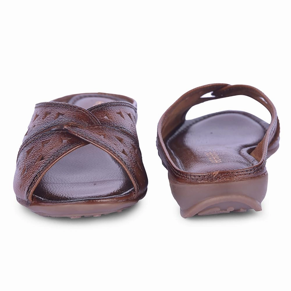 Healers Casual Tan Slippers For Women TLO-62 By Liberty