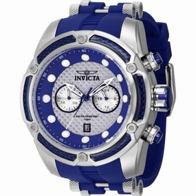 Invicta Men's Watch - Bolt Silver Tone and Blue Dial Steel and Silicone Strap | 42286