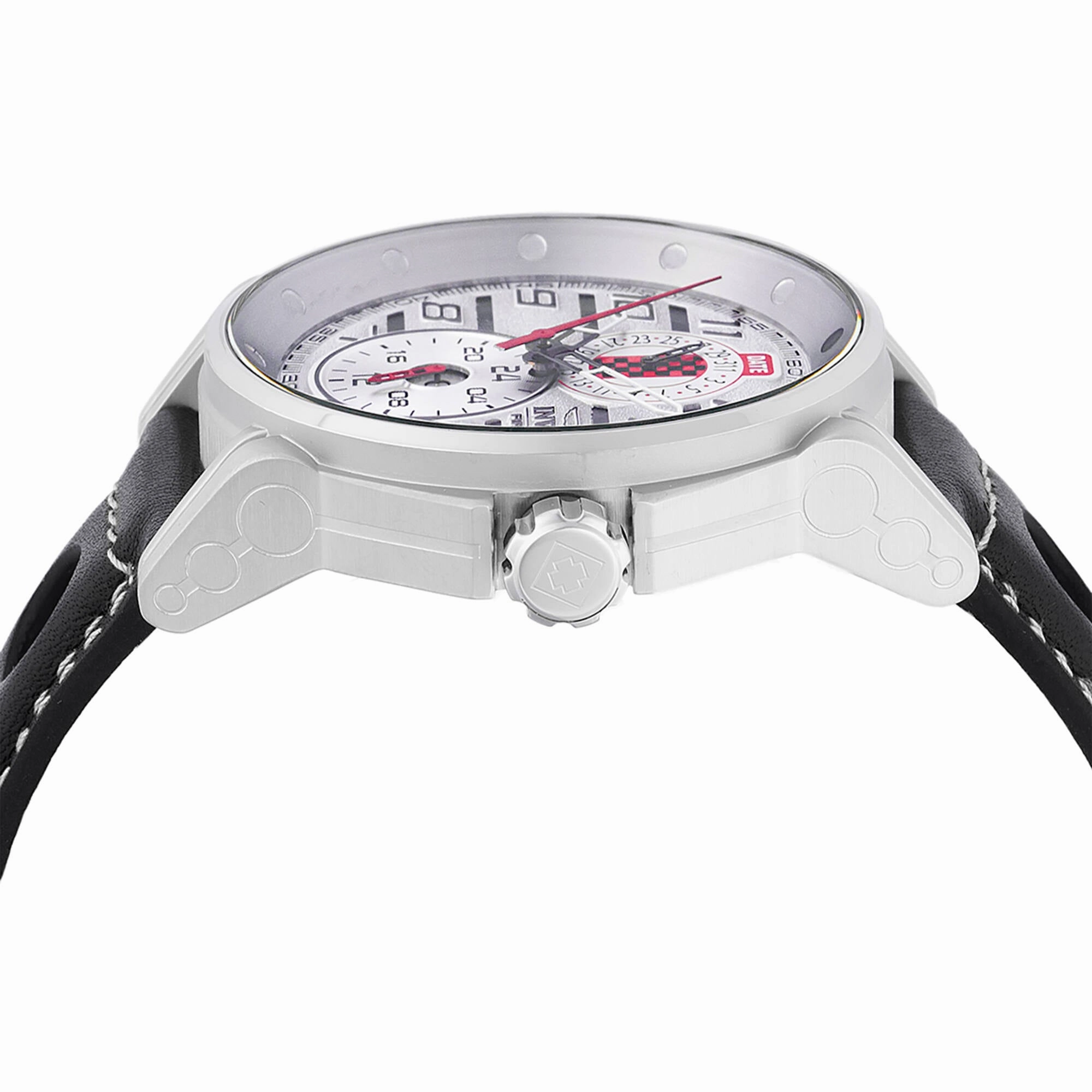 Invicta Men's Watch - Invicta Racing Quartz Silver Case Black Leather Strap | 47536