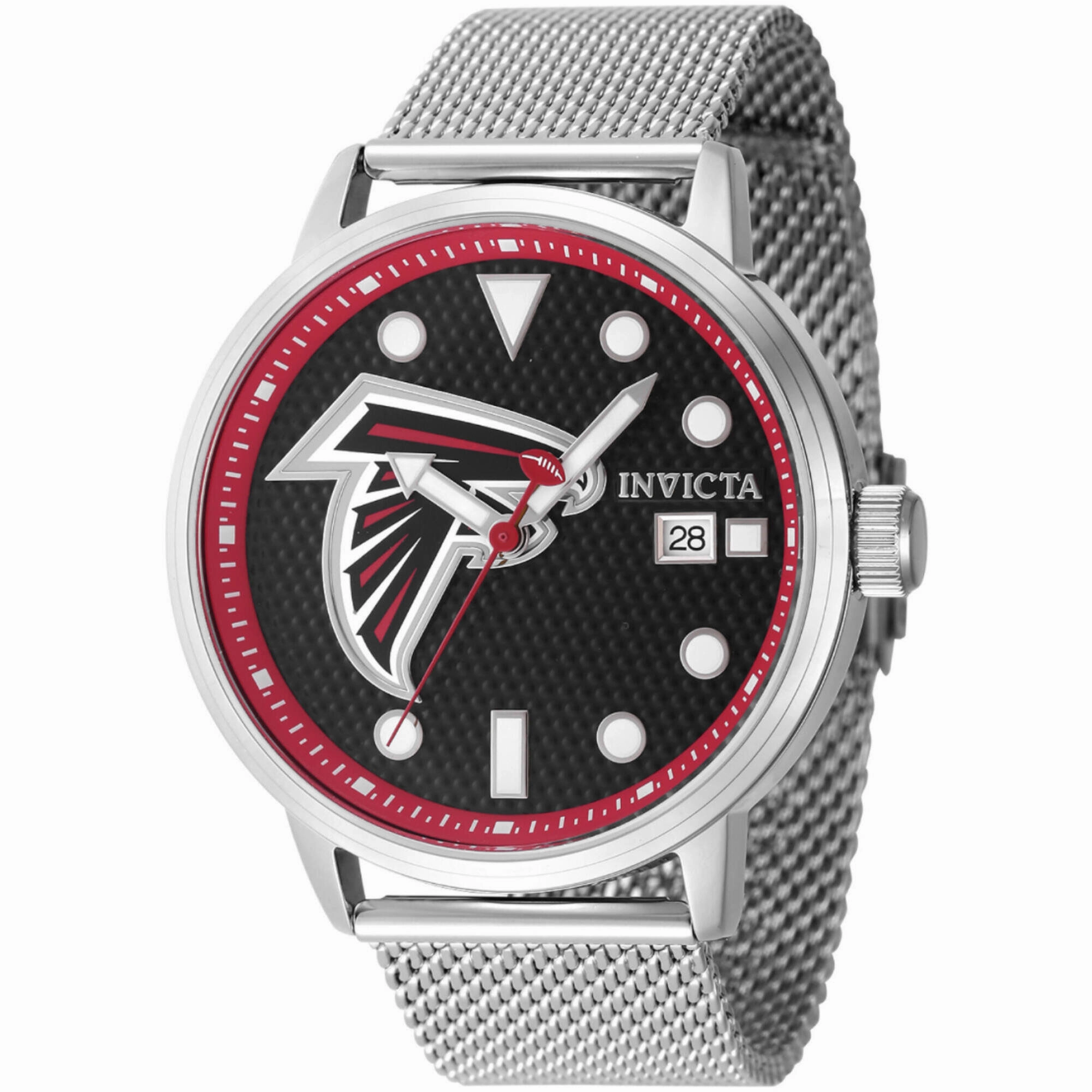 Invicta Men's Watch - NFL Atlanta Falcons Black Dial Steel Mesh Bracelet | 47982