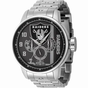 Invicta Men's Watch - NFL Las Vegas Raiders Quartz Grey and Black Dial Steel | 45126