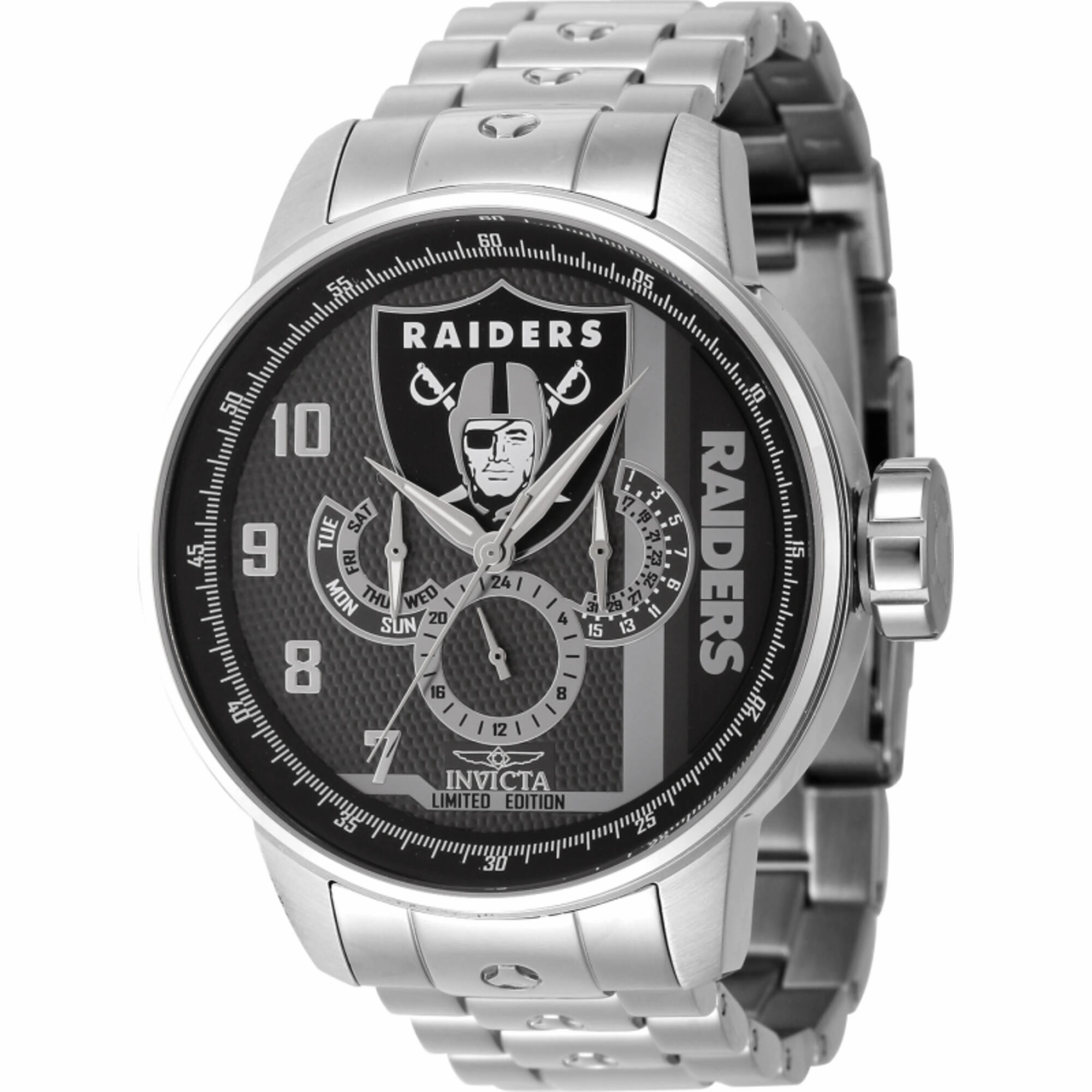 Invicta Men's Watch - NFL Las Vegas Raiders Quartz Grey and Black Dial Steel | 45126