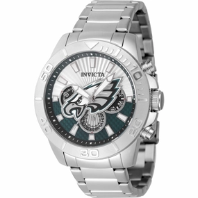 Invicta Men's Watch - NFL Philadelphia Eagles Silver and Blue Dial Bracelet | 47937