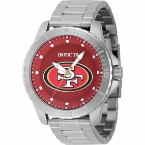 Invicta Men's Watch - NFL San Francisco 49ers Quartz Red Dial Steel Bracelet | 48086