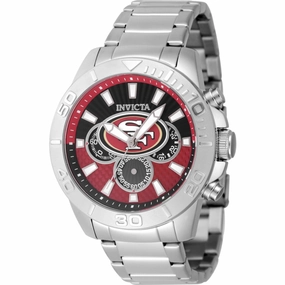 Invicta Men's Watch - NFL San Francisco 49ers Red and Black Steel Bracelet | 47935