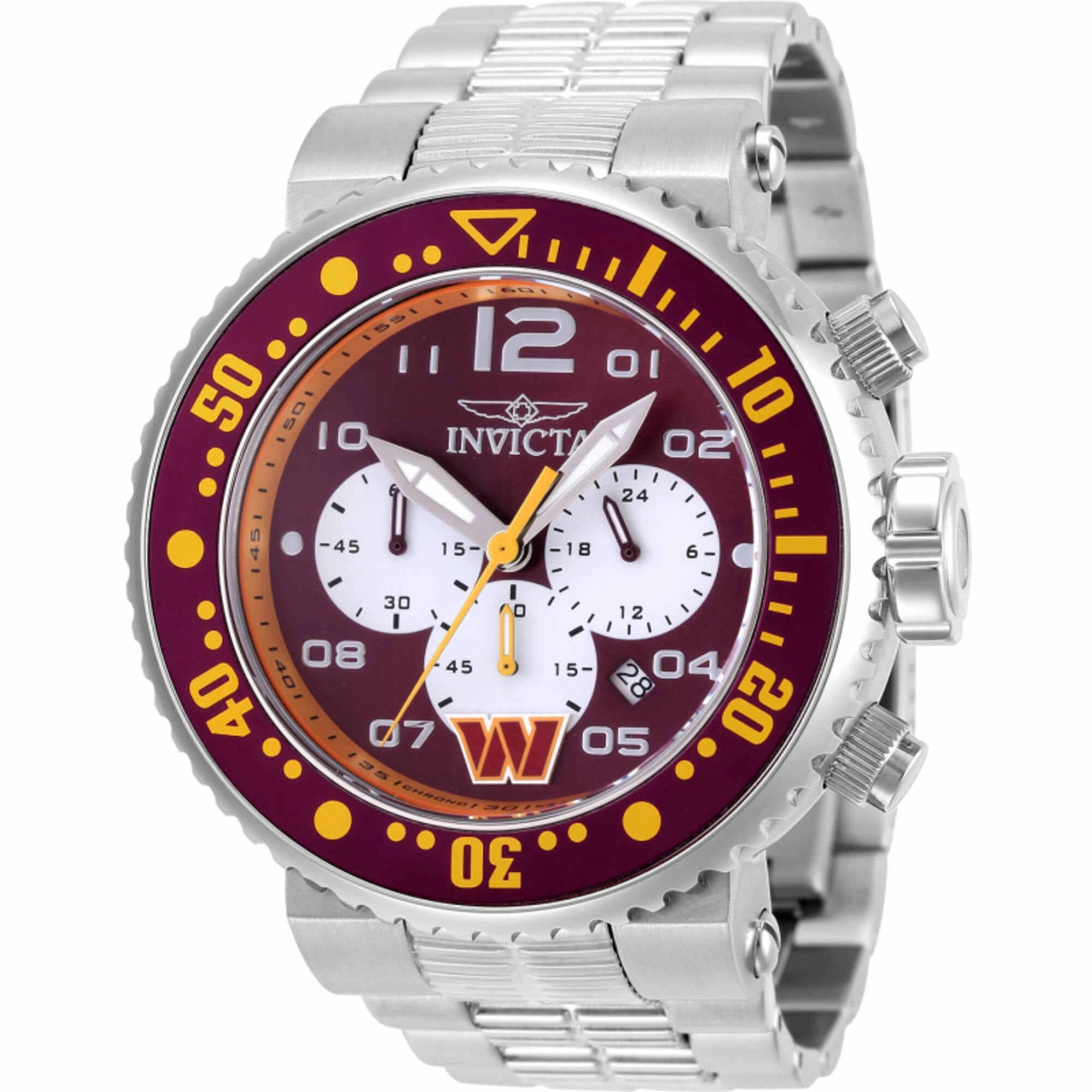 Invicta Men's Watch - NFL Washington Commanders Chrono Silver Steel Bracelet | 30286