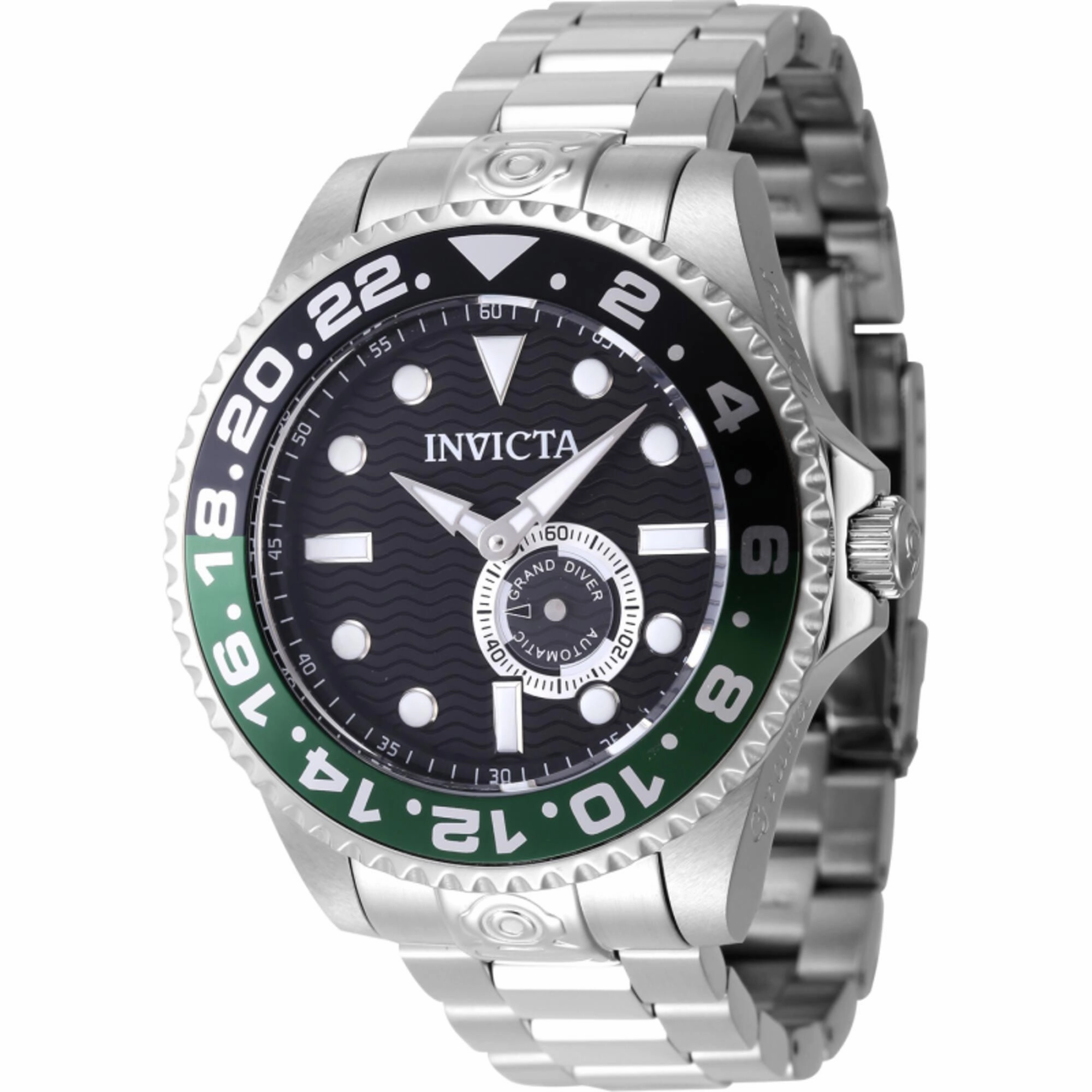 Invicta Men's Watch - Pro Diver Automatic Black Dial Silver Steel Bracelet | 47296