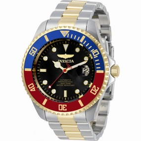 Invicta Men's Watch - Pro Diver Automatic Black Dial Two Tone Steel Bracelet | 34043
