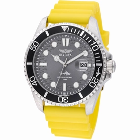 Invicta Men's Watch - Pro Diver Rotating Bezel Charcoal Dial Yellow Strap | 47163