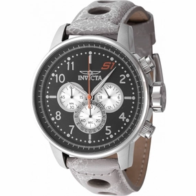 Invicta Men's Watch - S1 Rally Chronograph Black and Silver Dial Grey Strap | 45910