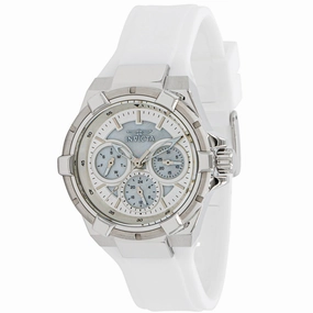 Invicta Women's Watch - Aviator Chronograph Silver Tone and White Dial Strap | 37297