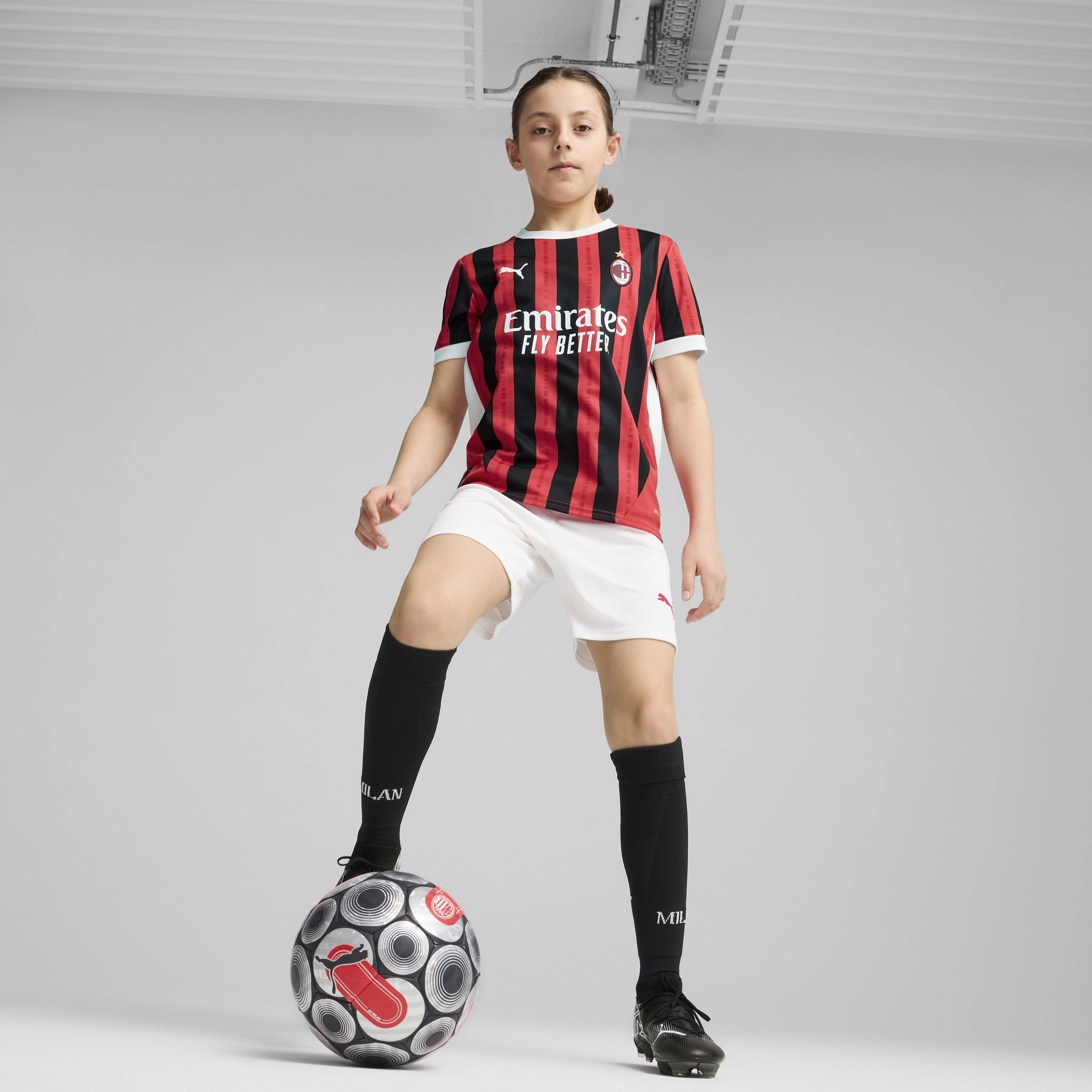 Junior's AC Milan 2024/25 Home Replica Soccer Jersey