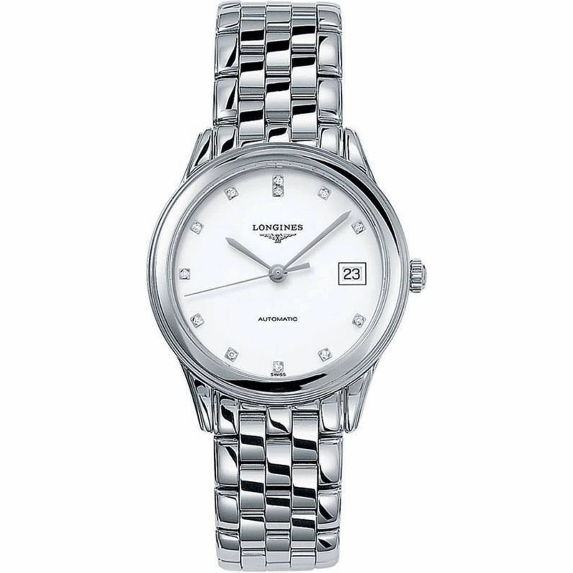 Longines Men's Watch - Flagship Automatic White Dial Silver Bracelet | L47744276